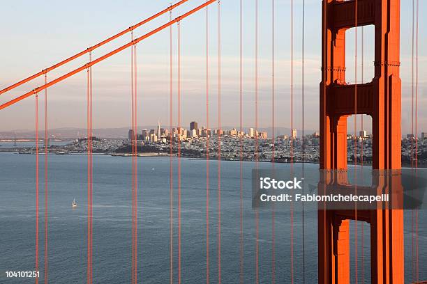 Golden Gate And San Francisco In The Background Stock Photo - Download Image Now - Bridge - Built Structure, California, City