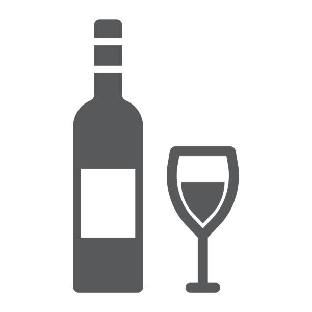 ilustraciones, imágenes clip art, dibujos animados e iconos de stock de vino icono de glifo, alcohol y bebidas, vidrio muestra, gráficos vectoriales, un patrón sólido sobre un fondo blanco. - wine pouring wineglass red