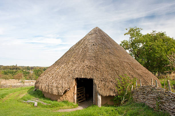 Iron Age Hut stock photo