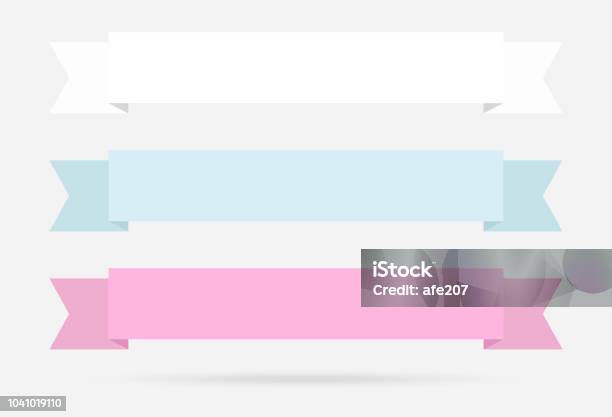 Popular Label Ribbon Pastel Color Banner Origami Paper Vintage Isolated  Background Stock Illustration - Download Image Now - iStock
