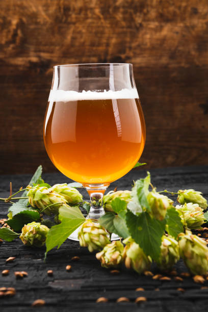 istock Craft beer on wooden background 1041019574