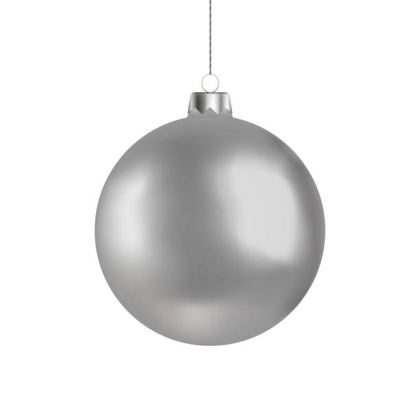 istock Christmas ball handing on string. Xmas vector bauble isolated on white background. New Year decorati 1041019782