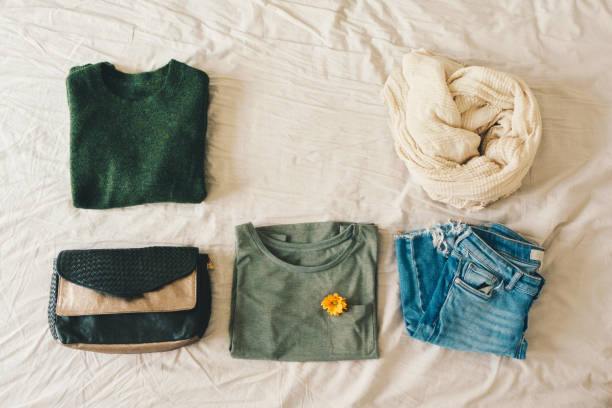 istock Flat lay with woman's autumn clothes and accessories 1041039278
