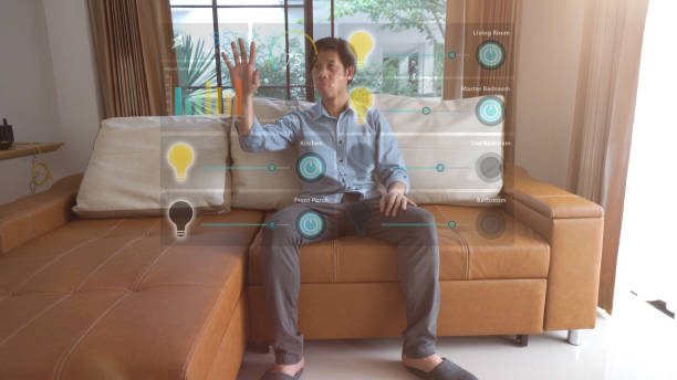 istock Home Automation and smart home technology - Lighting control 1041041604