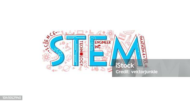 Stem Typography Icon Illustration Stock Illustration - Download Image Now - STEM - Topic, Plant Stem, Icon Symbol