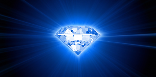 Light of Diamond. Abstract background. The image can be croped easily. 3D render.