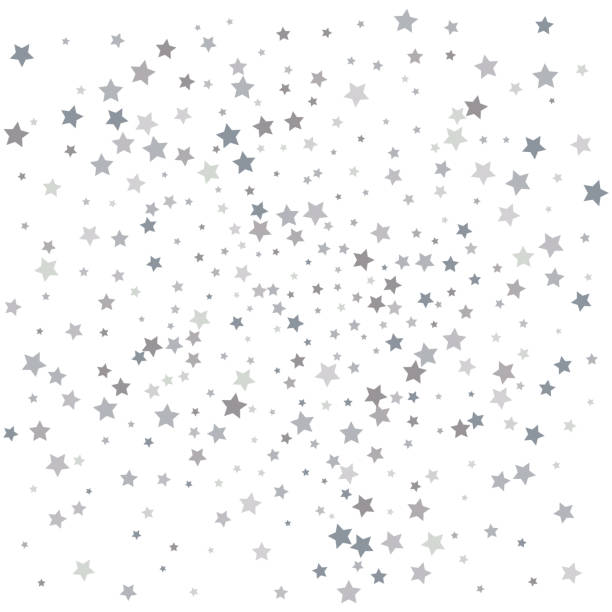 istock Silver glitter stars falling from the sky on white background. Abstract Background. Glitter pattern for banner. Vector illustration. 1041058626