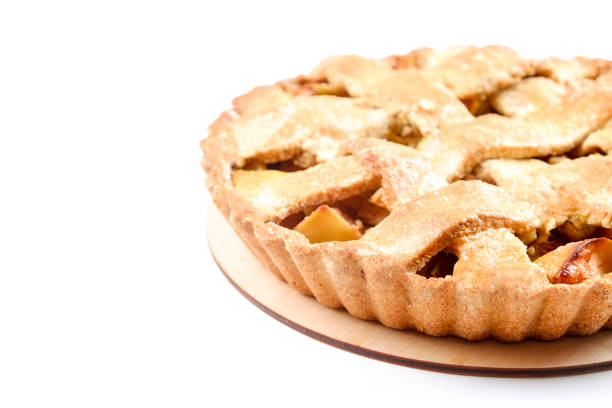 istock Pastry product with apple stuffing, appetizing golden crust. 1041058790