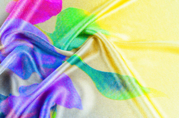 istock Background texture, pattern. silk fabric of gray color with a floral pattern. Rinse down the memory strip with this nostalgic, multicolored floral pattern with digital printing. 1041061846