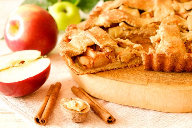 istock Pastry product with apple stuffing, appetizing golden crust. 1041062856
