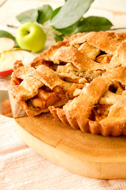 istock Pastry product with apple stuffing, appetizing golden crust. 1041062860