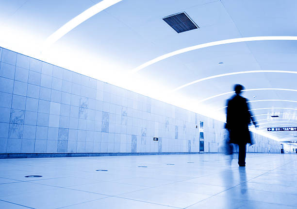 Sydney, Australia - January 15, 2025: The walkway near the Park St exit of the Sydney Metro at Gadigal Station