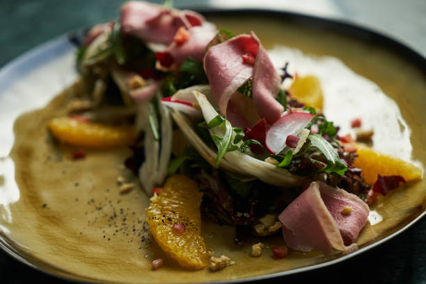 istock Healthy diet salad with Smoked duck breast 1041077238