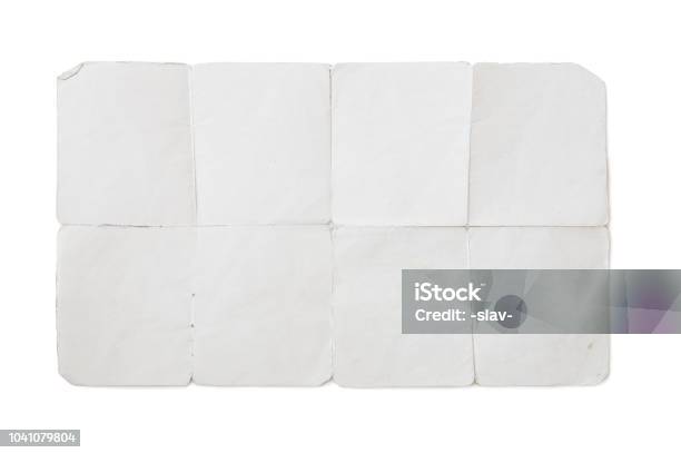 Old Folded Paper With Clipping Path Included Stock Illustration - Download Image Now - Paper, Folded, Textured
