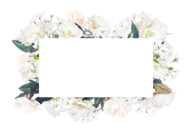 istock Abstract design of flowers frame isolated over white background 1041080334