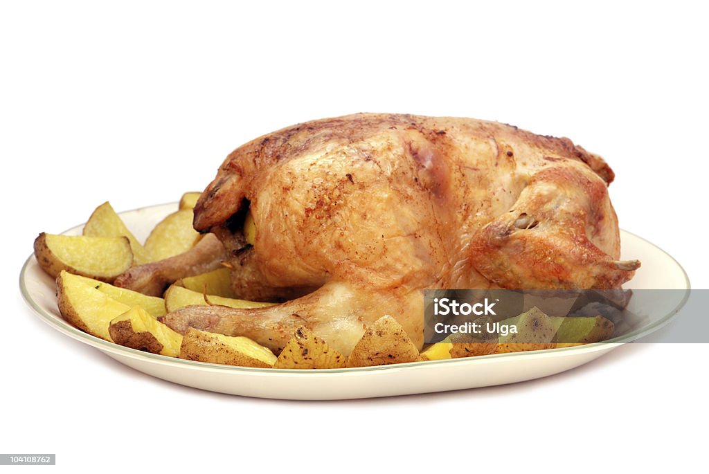 Pieczonego kurczaka i ziemniaków - Zbiór zdjęć royalty-free (Bez ludzi)