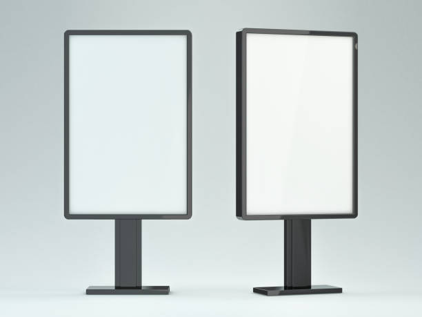 istock Blank street billboard on white background. Ddvertising display. 3D 1041088276