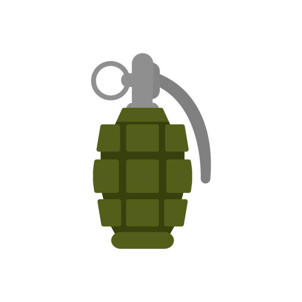 illustrations, cliparts, dessins animés et icônes de grenade militaire avec anneau - grenade à main