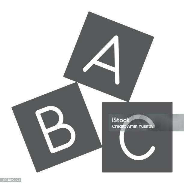 Alphabet Cubes Glyph Icon Abc And Toy Block Sign Vector Graphics A Solid Pattern On A White Background Stock Illustration - Download Image Now