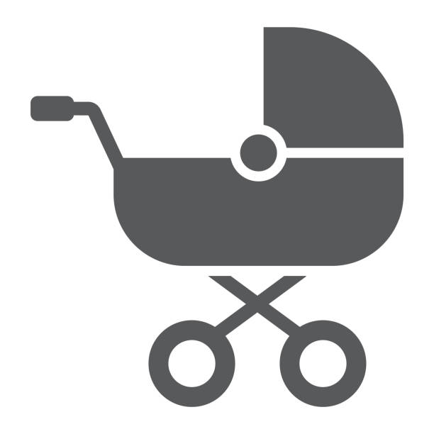 Baby carriage glyph icon, child and pram, buggy sign, vector graphics, a solid pattern on a white background. Baby carriage glyph icon, child and pram, buggy sign, vector graphics, a solid pattern on a white background, eps 10. baby carriage stock illustrations