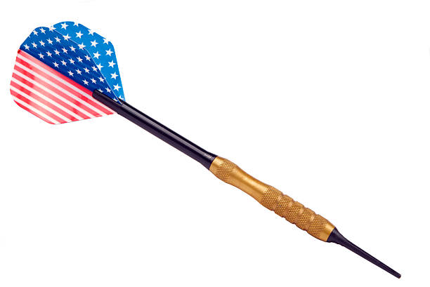 dart arrow with american flag isolated on white background stock photo