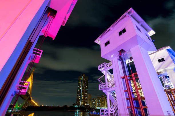 istock Night Scene  Pho watergate and shortcut canal, Chao Phraya river, Thailand 1041109632