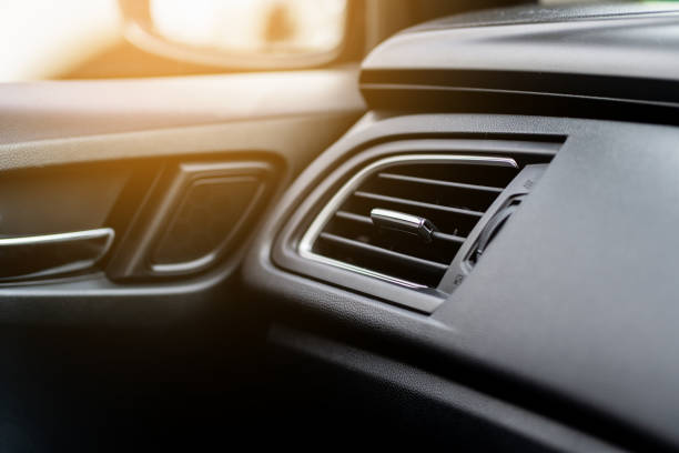 Air Conditioner in the modern car stock photo