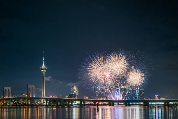 istock Fireworks in Macau City, China 1041115554