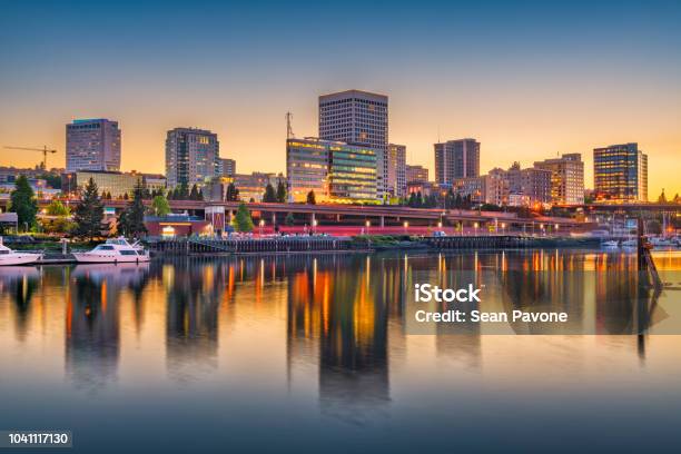 Tacoma Washington Usa Skyline Stock Photo - Download Image Now - Tacoma, Washington State, Urban Skyline