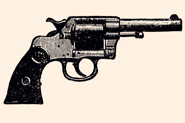 NAVY REVOLVER NAVY REVOLVER COLT'S (1892) pistol clipart stock illustrations
