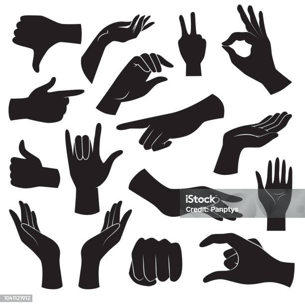 Hand Gesture Icon Collection Vector Art Stock Illustration - Download Image Now - Hand, Vector, Women