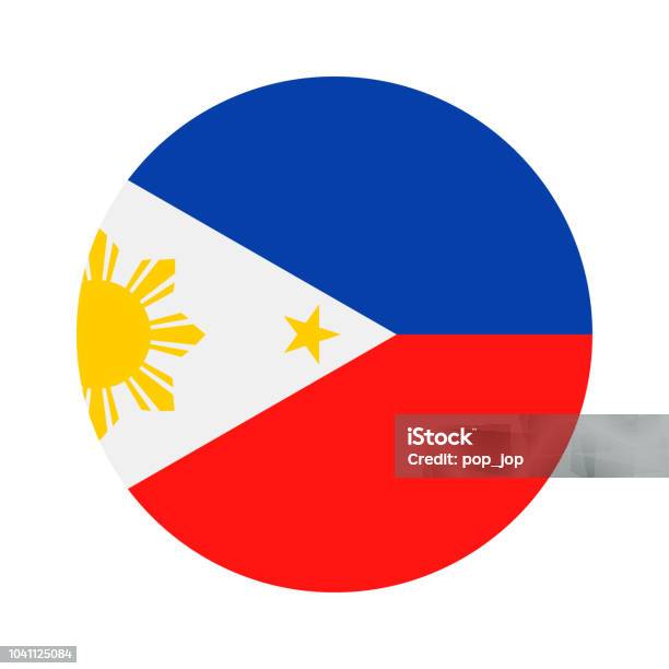 Philippines Round Flag Vector Flat Icon Stock Illustration - Download Image Now - Philippines Flag, Circle, Flag