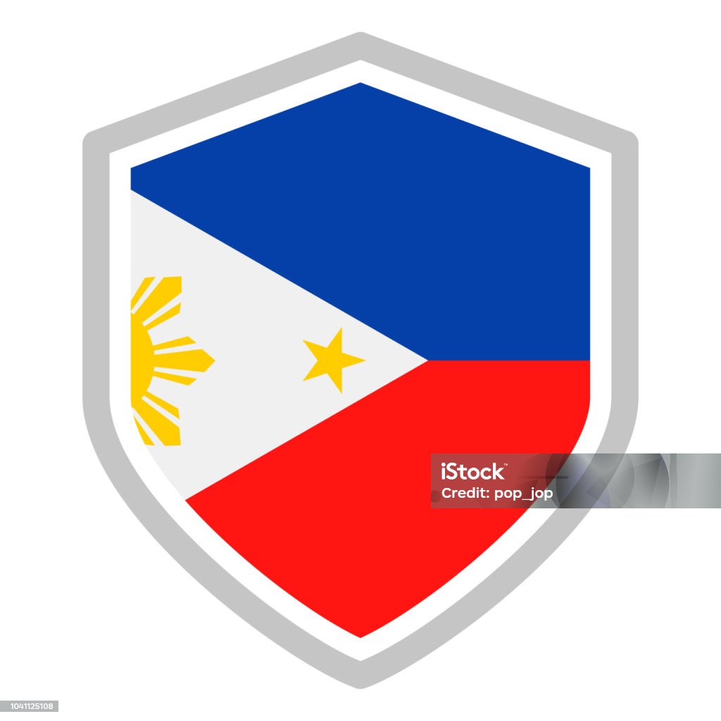 Philippines - Shield Flag Vector Flat Icon Abstract stock vector