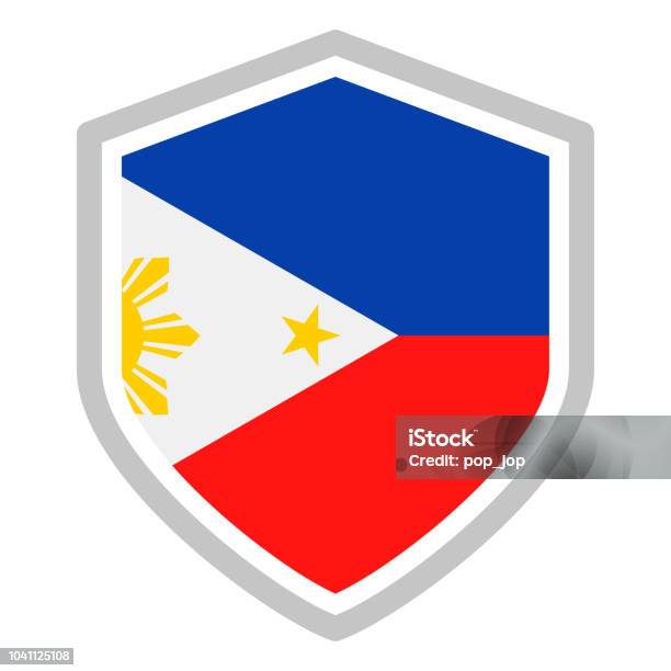 Philippines Shield Flag Vector Flat Icon Stock Illustration - Download Image Now - Abstract, Asia, Badge