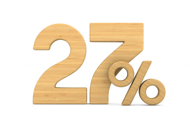 istock twenty seven percent on white background. Isolated 3D illustration 1041126486