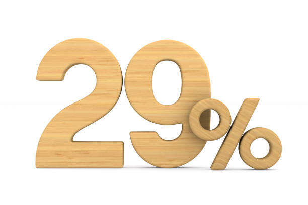 istock twenty nine percent on white background. Isolated 3D illustration 1041126526