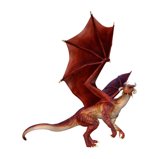 istock 3D illustration fantasy dragon on white 1041133368