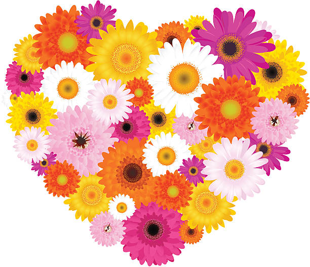 istock Heart Made Of Colorful Daisies 104114040