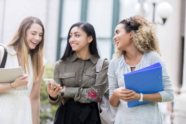 istock Three female university students enjoy time together 1041145532