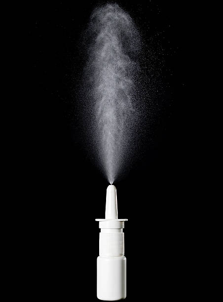 Bottle of nasal spray stock photo