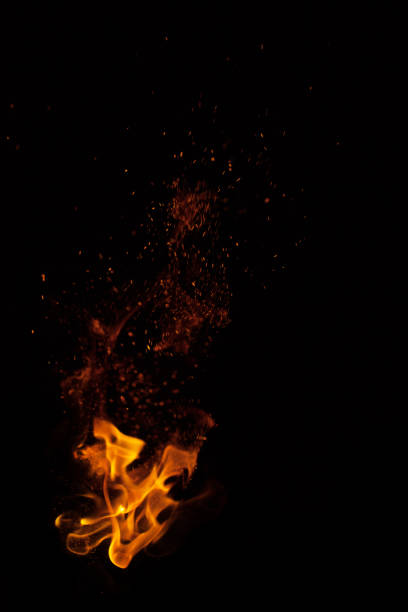 istock Fire sparks isolated over black background 1041150438