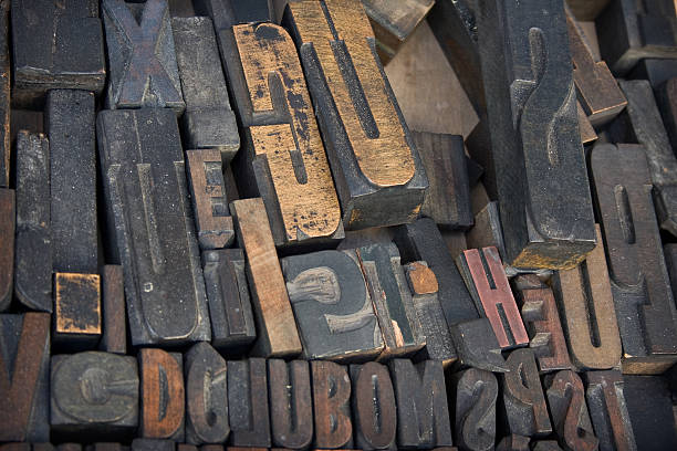 istock Old wooden letterpress characters from a printing press 104115280