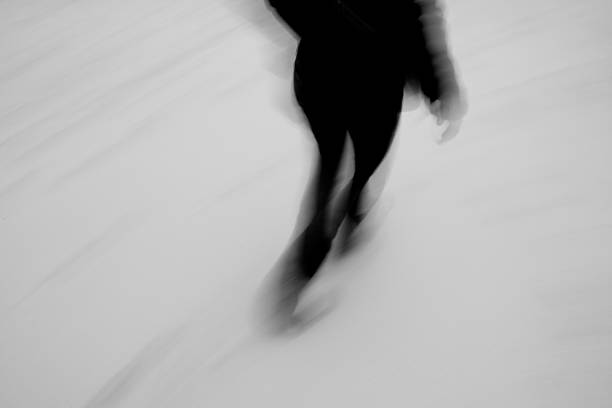 istock Motion blur of rushed walking in black and white 104115340