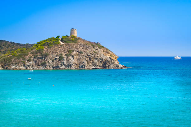 View of torre di Chia, Sardinia, Italy