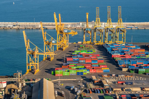 Giant Container Crane in a Cargo Port