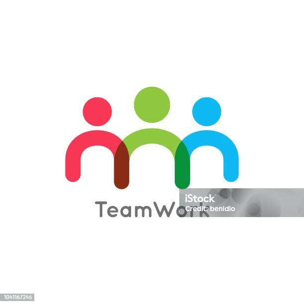 Teamwork Icon Business Concept On White Background Stock Illustration - Download Image Now - Logo, People, Icon Symbol