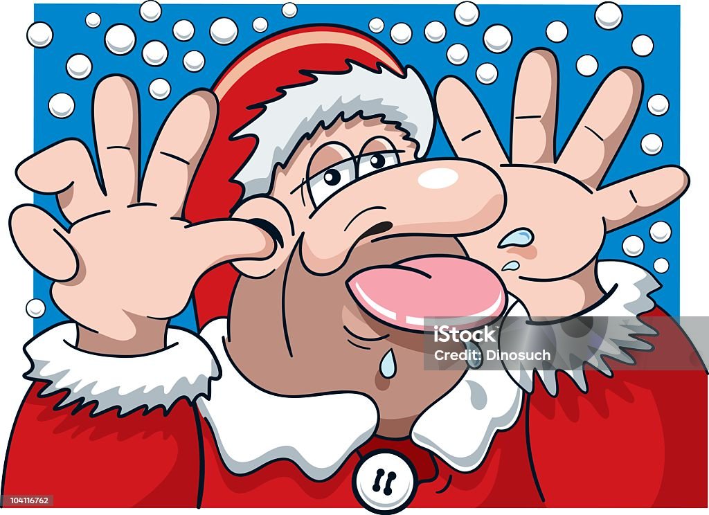 Rezingão Santa Claus a fazer uma cara engraçada - Royalty-free Descontente arte vetorial