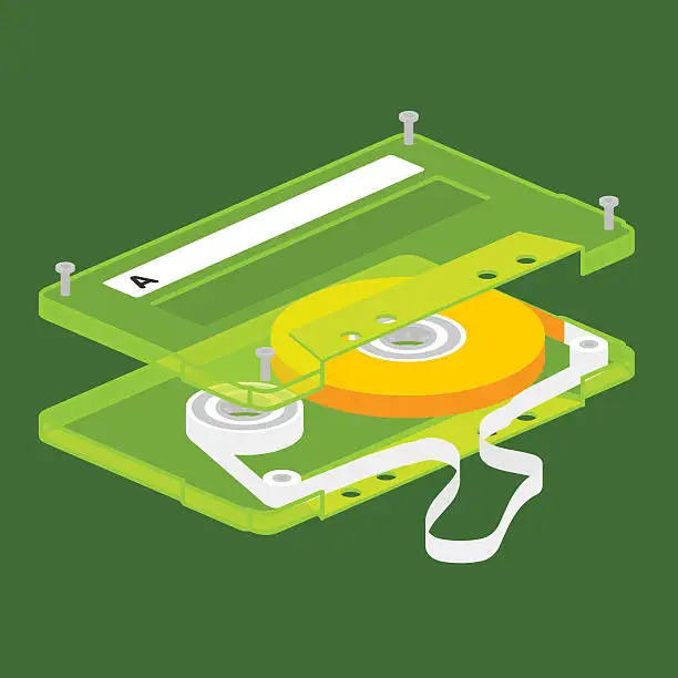 Vector illustration of broken cassette