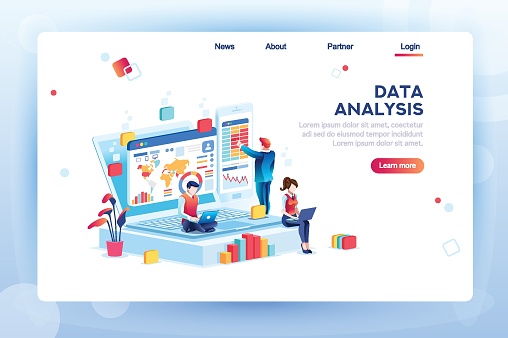 Analysis Reference Images Analysis Concept Isometric Vector Stock Illustration - Download Image ...