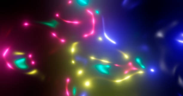 istock 3d rendering. Fantastic background of bright glowing particles in deep space. Bright electric flashes 1041173338